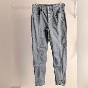 American Eagle Women’s Button Fly High Rise Jeggings/Pants,8R, Bluish Gray